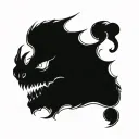 bipolar affectivity dragon two heads looking tattoo design idea