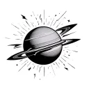 Venus planet with lightning bolt striking tattoo design idea
