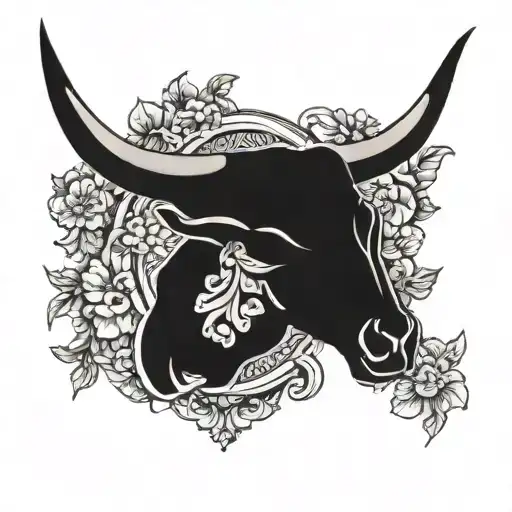 Texas longhorn skull tattoo design idea