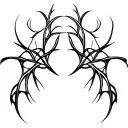 Smooth, branching lines like soft energy veins. Organic and calm, no shading, natural anatomical flow. tattoo design idea