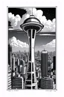 The space needle with my skin as the space needle tattoo design idea