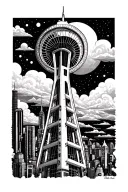 The space needle with my skin as the space needle tattoo design idea