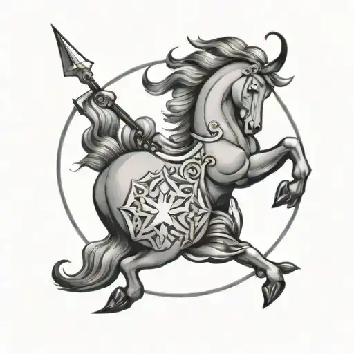 Sagittarius zodiac symbols tattoo design idea