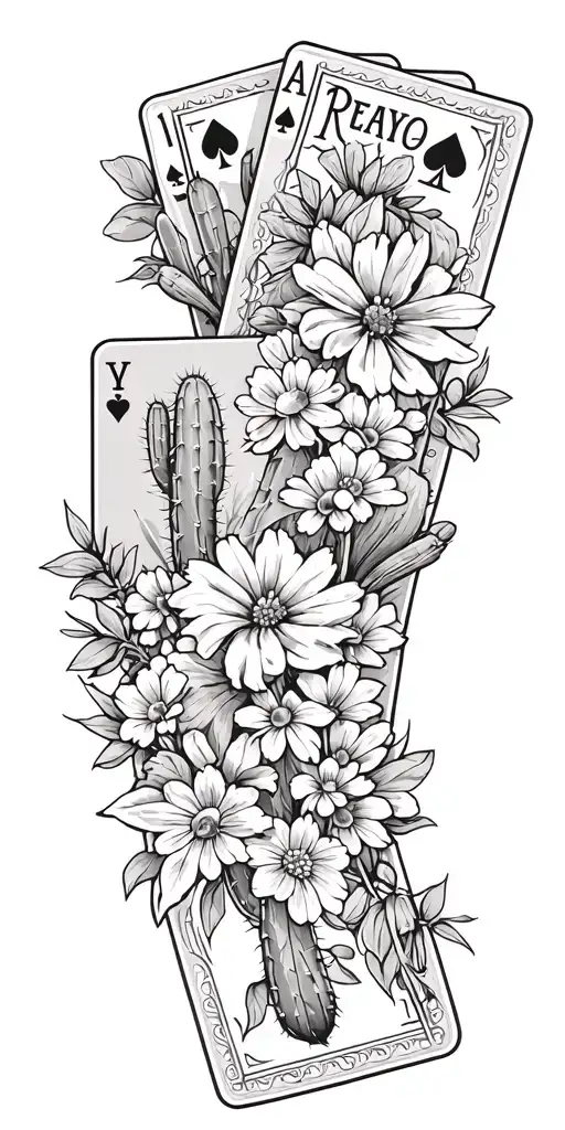 western, playing cards, wild flowers , western jewelry, cactus, Kentucky, quilt patches, cactus, pasture land tattoo design idea