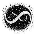 INFINITY SYMBOL BUT INSTEAD OF LINE IT IS MANY SMALL STARS HD tattoo design idea