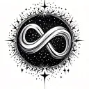 INFINITY SYMBOL BUT INSTEAD OF LINE IT IS MANY SMALL STARS HD tattoo design idea