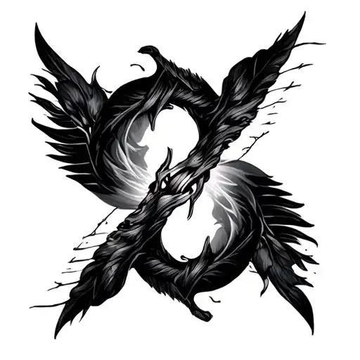 create a tattoo design with deep inner meaning where there is light side of life in one part and dark part of life in an tattoo design idea