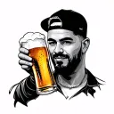 Marciano with a beer tattoo design idea