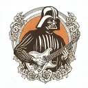 darth vader holds a guitar tattoo design idea