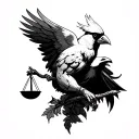 cardinal virtues discipline Justice tattoo design idea