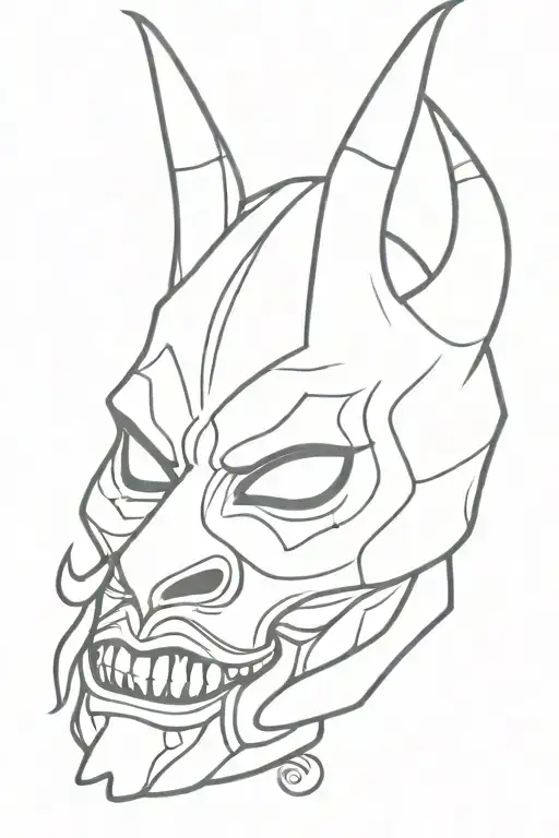 face demon mask tattoo design idea