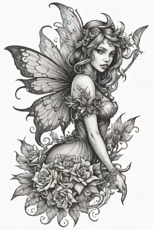fairy tattoo design idea