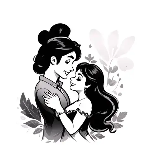 Disney Couple tattoo design idea