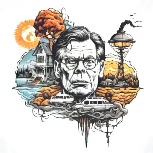 elements of the stephen king universe tattoo design idea
