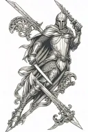 king arthur excalibur tattoo design idea
