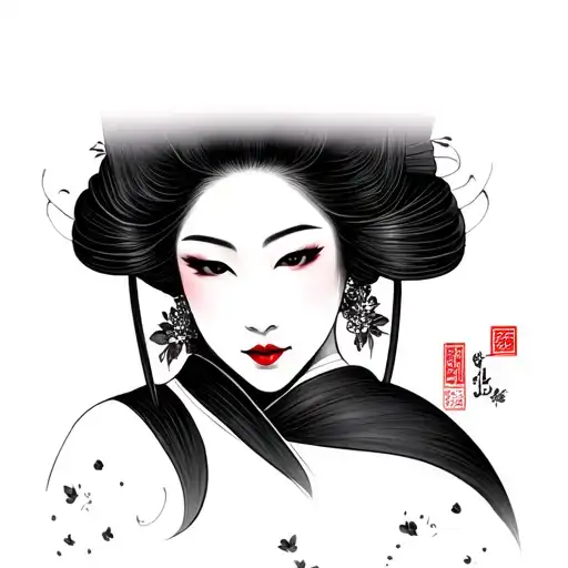 Geisha tattoo design idea