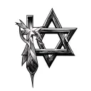 star of david and cross tattoo tattoo design idea