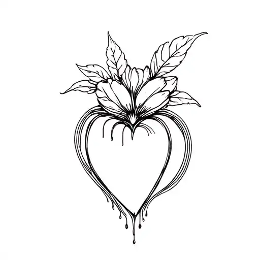 bleeding heart flower intertwined tattoo design idea