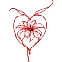 bleeding heart flower intertwined tattoo design idea