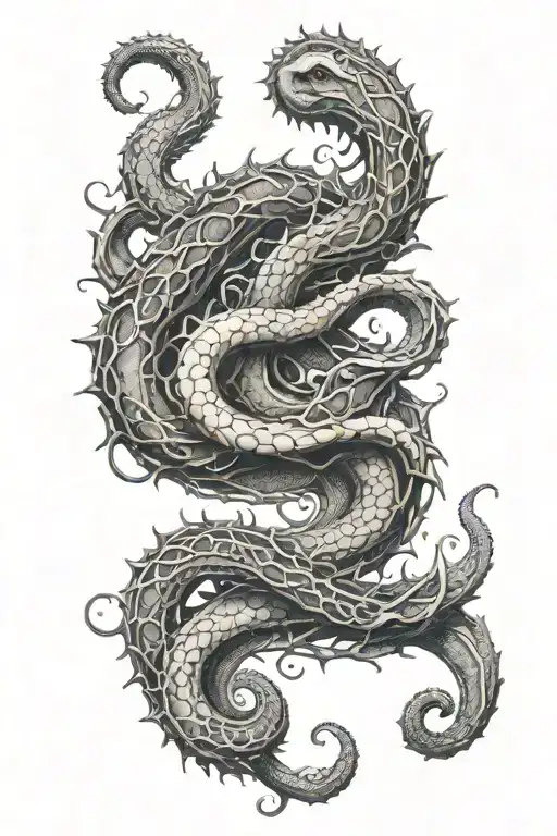  gustave dore style design with tentacles and snakes  tattoo design idea