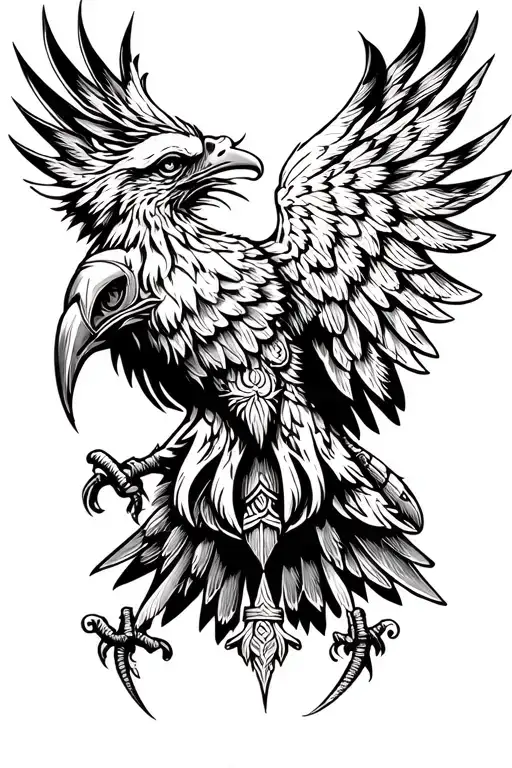 polish eagle with polska style viking tattoo design idea