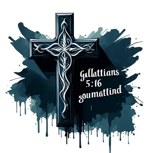 "galatians 5:16" cross tattoo tattoo design idea