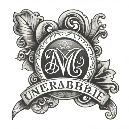 unbreakable word written with avicii logo incorporated tattoo design idea