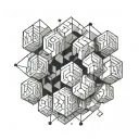 geometric pattern cubes tattoo design idea