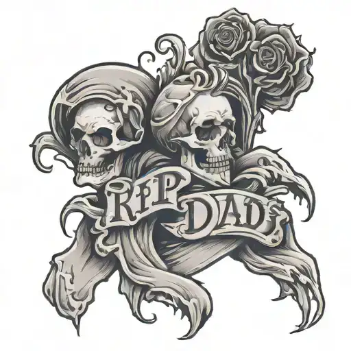 rip dad tattoo design idea