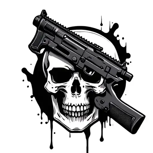 ak47 skull tattoo design idea
