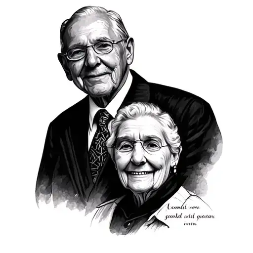 grandparent memorial piece tattoo design idea