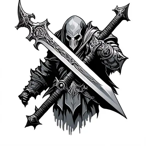 Crucible Sword Doom Slayer game tattoo design idea