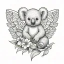 miscarriage baby koala angel tattoo design idea