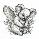 miscarriage baby koala angel tattoo design idea