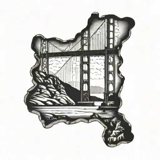 golden gate bridge, kilimanjaro, victoria falls tattoo design idea