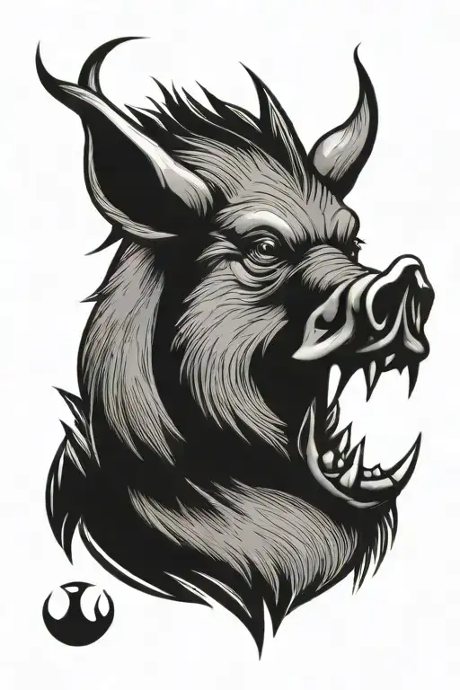 boar head tattoo design idea
