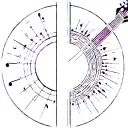 circle of fifths stilish guitar tattoo design idea