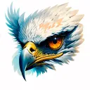 Eye with an eagle tattoo design idea