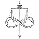 libra lighthouse infinity balance mind body god  tattoo design idea