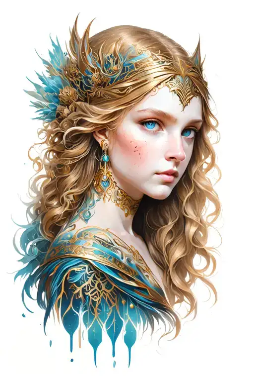 hel nordic godess tattoo design idea