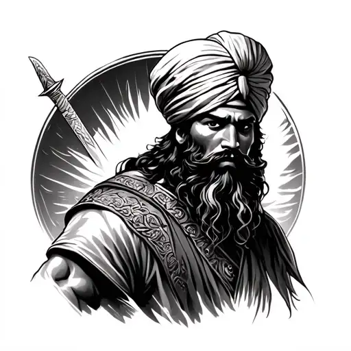 Sikh Warrior tattoo design idea