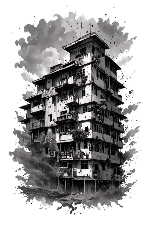 Rio De Janeiro Favela BG on fire tattoo design idea