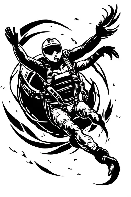 Skydiving tattoo design idea