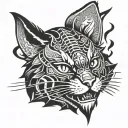 samurai cat tattoo design idea