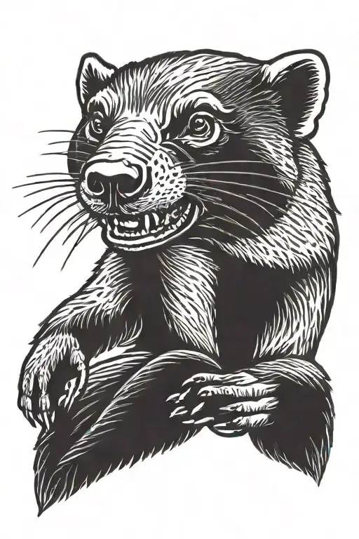 honey badger tattoo design idea