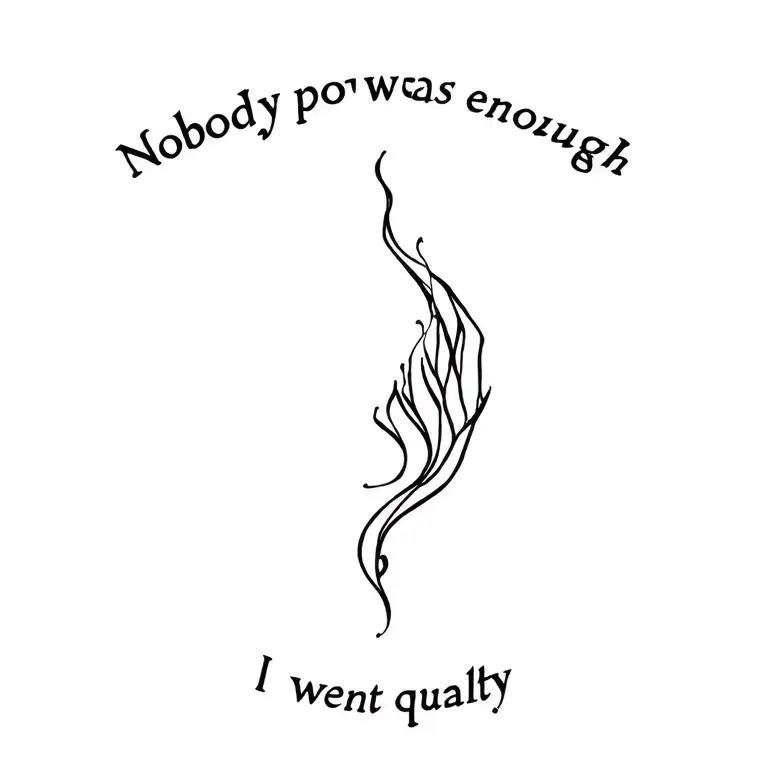 Nobody's power was enough, I went quietly tattoo design idea