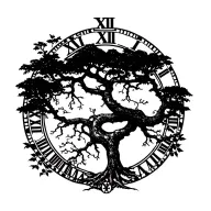 ash tree and roman numerals surrounded tattoo design idea