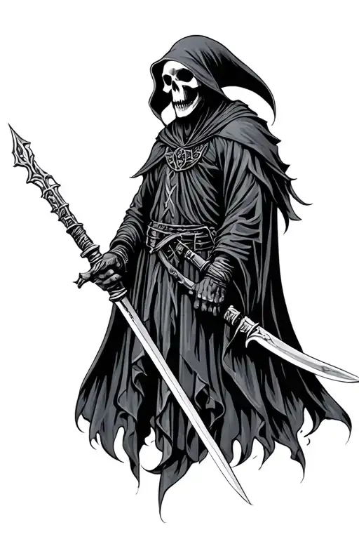 Irish tactical grim reaper tattoo design idea