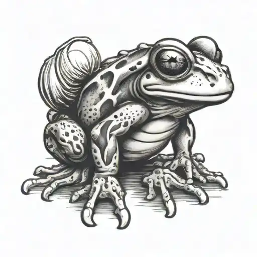 a frog wearing boxing gloves tattoo design idea