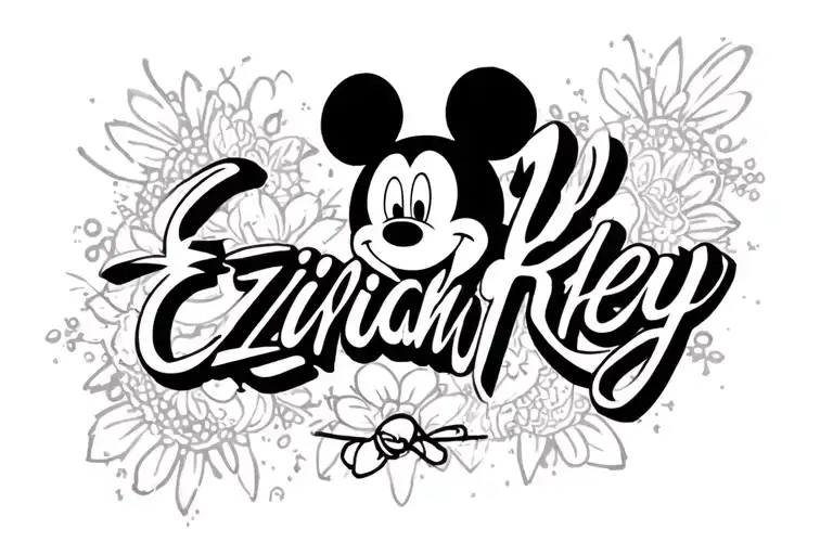 "Eziriah Rhey " Mickey mouse tattoo design idea